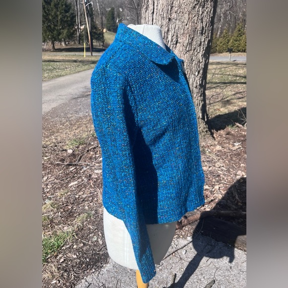 SAG HARBOR DRESS JACKET VINTAGE BLUE FULL ZIP  WITH COLLAR WOMENS - Picture 4 of 9